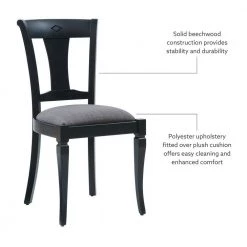 Biggio Black Chair Uph Seat (2 pk) by Linon Home Decor -Linon Home Decor Shop black linon home decor dining chairs thdac04054 c3 1000
