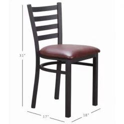 Galina Black Metal Side Chair High Back with Burgundy Faux Leather Seat (Carton of 2) by Linon Home Decor 18 Galina Black Metal Side Chair High Back with Burgundy Faux Leather Seat (Carton of 2) by Linon Home Decor -Linon Home Decor Shop black linon home decor dining chairs thdac3725 1f 1000