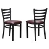 Galina Black Metal Side Chair High Back with Burgundy Faux Leather Seat (Carton of 2) by Linon Home Decor 2 Galina Black Metal Side Chair High Back with Burgundy Faux Leather Seat (Carton of 2) by Linon Home Decor -Linon Home Decor Shop black linon home decor dining chairs thdac3725 64 1000