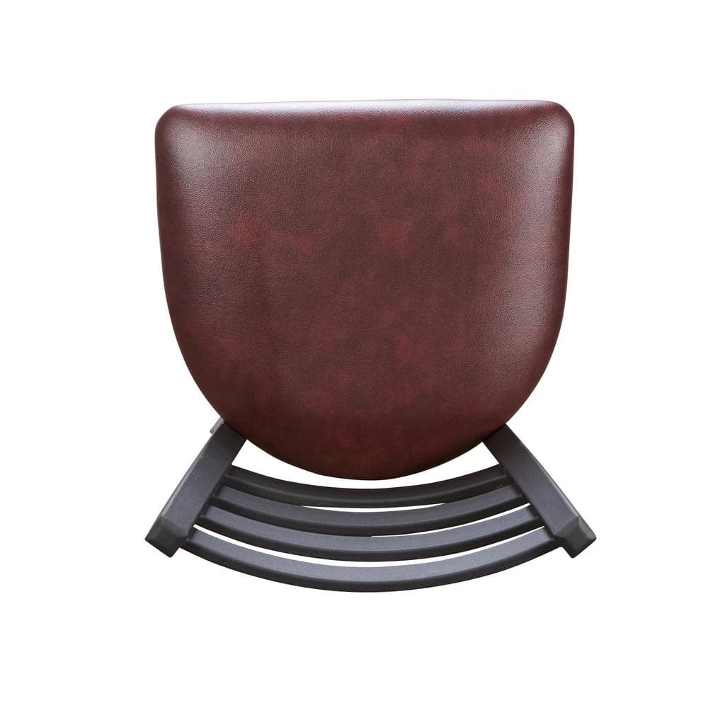 Galina Black Metal Side Chair High Back with Burgundy Faux Leather Seat (Carton of 2) by Linon Home Decor 5 Galina Black Metal Side Chair High Back with Burgundy Faux Leather Seat (Carton of 2) by Linon Home Decor - Image 3