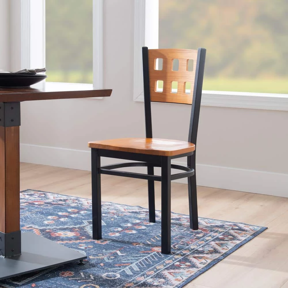 Blalock Black Metal Side Chair High Back with Wood Back and Seat (Carton of 2) by Linon Home Decor 10 Blalock Black Metal Side Chair High Back with Wood Back and Seat (Carton of 2) by Linon Home Decor - Image 8