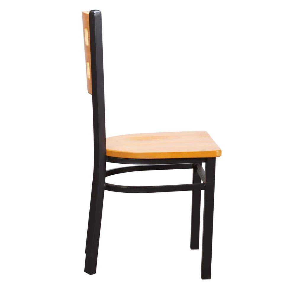 Blalock Black Metal Side Chair High Back with Wood Back and Seat (Carton of 2) by Linon Home Decor 4 Blalock Black Metal Side Chair High Back with Wood Back and Seat (Carton of 2) by Linon Home Decor - Image 2