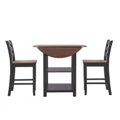 Lenny Black 3pc Wood Table Top Counter Set by Linon Home Decor 22 Lenny Black 3pc Wood Table Top Counter Set by Linon Home Decor -Linon Home Decor Shop black linon home decor dining room sets hd221928 77 1000