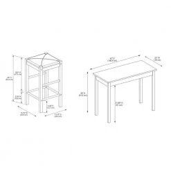 Mina Black Faux Marble Tavern 5-Pieces Set by Linon Home Decor -Linon Home Decor Shop black linon home decor dining room sets thd02860 fa 1000