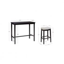 Concord 3-Pieces Black and Gray Wood Top Bar Set by Linon Home Decor -Linon Home Decor Shop black linon home decor dining room sets thd04117 77 1000