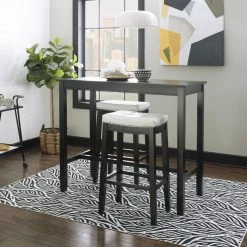 Concord 3-Pieces Black and White Wood Top Bar Set by Linon Home Decor -Linon Home Decor Shop black linon home decor dining room sets thd04118 31 1000