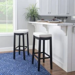 Concord 3-Pieces Black and White Wood Top Bar Set by Linon Home Decor -Linon Home Decor Shop black linon home decor dining room sets thd04118 66 1000