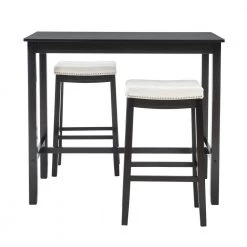 Concord 3-Pieces Black and White Wood Top Bar Set by Linon Home Decor -Linon Home Decor Shop black linon home decor dining room sets thd04118 c3 1000