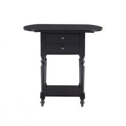 Shirley 25 in. W Black Square Wood Top Dropleaf Side Table by Linon Home Decor -Linon Home Decor Shop black linon home decor end side tables hd221851 1f 1000