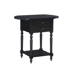 Shirley 25 in. W Black Square Wood Top Dropleaf Side Table by Linon Home Decor -Linon Home Decor Shop black linon home decor end side tables hd221851 c3 1000
