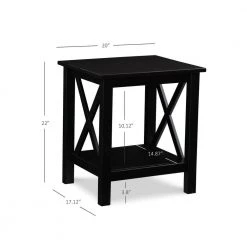 Ramsey Rectangular Black End Table with Shelf by Linon Home Decor 17 Ramsey Rectangular Black End Table with Shelf by Linon Home Decor -Linon Home Decor Shop black linon home decor end side tables thd02083 1f 1000