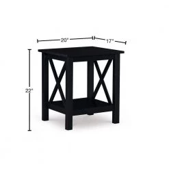 Ramsey Rectangular Black End Table with Shelf by Linon Home Decor 13 Ramsey Rectangular Black End Table with Shelf by Linon Home Decor -Linon Home Decor Shop black linon home decor end side tables thd02083 40 1000