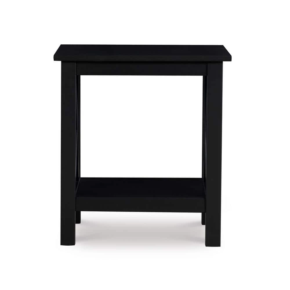 Ramsey Rectangular Black End Table with Shelf by Linon Home Decor 6 Ramsey Rectangular Black End Table with Shelf by Linon Home Decor - Image 4