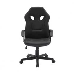 Walter Black Faux Leather Gaming Chair with Arms by Linon Home Decor