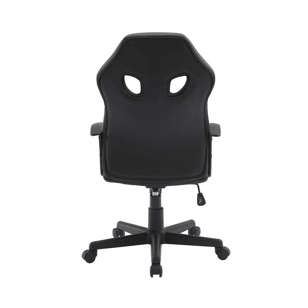 Walter Black Faux Leather Gaming Chair with Arms by Linon Home Decor 7 Walter Black Faux Leather Gaming Chair with Arms by Linon Home Decor - Image 5