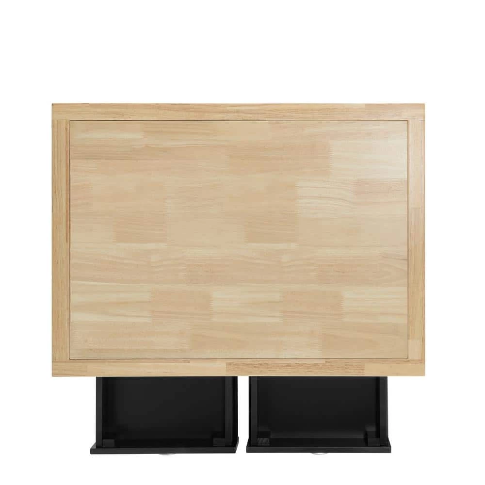 Lauretta Black Kitchen Cart with Wood Butcher Block Top by Linon Home Decor 5 Lauretta Black Kitchen Cart with Wood Butcher Block Top by Linon Home Decor - Image 3