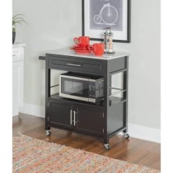 Caitlin Black Kitchen Cart with Granite Top, Towel Bar, and Storage by Linon Home Decor 20 Caitlin Black Kitchen Cart with Granite Top, Towel Bar, and Storage by Linon Home Decor -Linon Home Decor Shop black linon home decor kitchen carts thd03234 1f 1000
