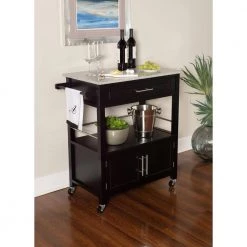 Caitlin Black Kitchen Cart with Granite Top, Towel Bar, and Storage by Linon Home Decor 23 Caitlin Black Kitchen Cart with Granite Top, Towel Bar, and Storage by Linon Home Decor -Linon Home Decor Shop black linon home decor kitchen carts thd03234 31 1000
