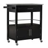 Caitlin Black Kitchen Cart with Granite Top, Towel Bar, and Storage by Linon Home Decor 1 Caitlin Black Kitchen Cart with Granite Top, Towel Bar, and Storage by Linon Home Decor -Linon Home Decor Shop black linon home decor kitchen carts thd03234 64 1000