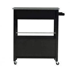 Caitlin Black Kitchen Cart with Granite Top, Towel Bar, and Storage by Linon Home Decor 16 Caitlin Black Kitchen Cart with Granite Top, Towel Bar, and Storage by Linon Home Decor -Linon Home Decor Shop black linon home decor kitchen carts thd03234 66 1000