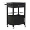 Morgan Black Kitchen Cart with Granite Top by Linon Home Decor -Linon Home Decor Shop black linon home decor kitchen carts thd03430 64 1000