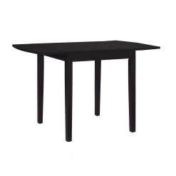Hubbard 48 in. L Square Black Wood Top Dropleaf Table (Seats 4) by Linon Home Decor