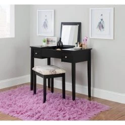 Black Bedroom Vanity Table with Butterfly Bench by Linon Home Decor 29 Black Bedroom Vanity Table with Butterfly Bench by Linon Home Decor -Linon Home Decor Shop black linon home decor makeup vanities 98135blkx 01 kd u 31 1000