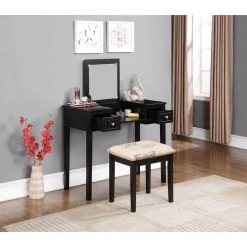 Black Bedroom Vanity Table with Butterfly Bench by Linon Home Decor 18 Black Bedroom Vanity Table with Butterfly Bench by Linon Home Decor -Linon Home Decor Shop black linon home decor makeup vanities 98135blkx 01 kd u 40 1000
