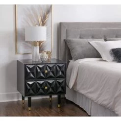 Covington 2-Drawer Black Texture Nightstand by Linon Home Decor 21 Covington 2-Drawer Black Texture Nightstand by Linon Home Decor -Linon Home Decor Shop black linon home decor nightstands thd03517 31 1000