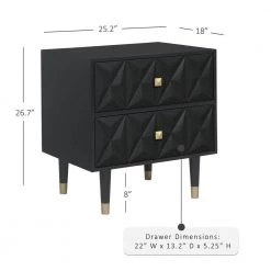 Covington 2-Drawer Black Texture Nightstand by Linon Home Decor 20 Covington 2-Drawer Black Texture Nightstand by Linon Home Decor -Linon Home Decor Shop black linon home decor nightstands thd03517 44 1000