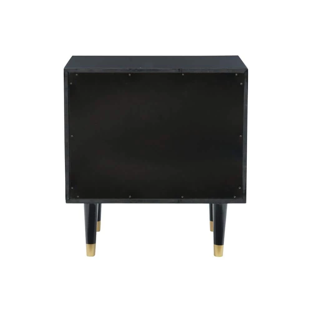 Covington 2-Drawer Black Texture Nightstand by Linon Home Decor 6 Covington 2-Drawer Black Texture Nightstand by Linon Home Decor - Image 4