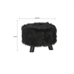 Daisy Black Faux Fur Accent Stool by Linon Home Decor -Linon Home Decor Shop black linon home decor ottomans 40487blk 01 as u c3 1000