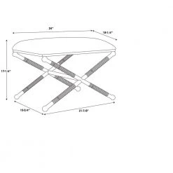 Samm Black Metal with Upholstered Seat Campaign Style Ottoman by Linon Home Decor -Linon Home Decor Shop black linon home decor ottomans thd02914 44 1000