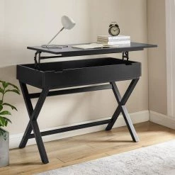 Peggy Black Lift Top 42 in. wide Stand Up Desk by Linon Home Decor -Linon Home Decor Shop black linon home decor standing desks thd02749 1f 1000