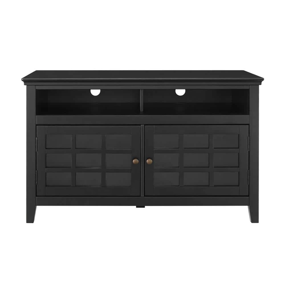 Walker Black 2-Door Media Center by Linon Home Decor 3 Walker Black 2-Door Media Center by Linon Home Decor