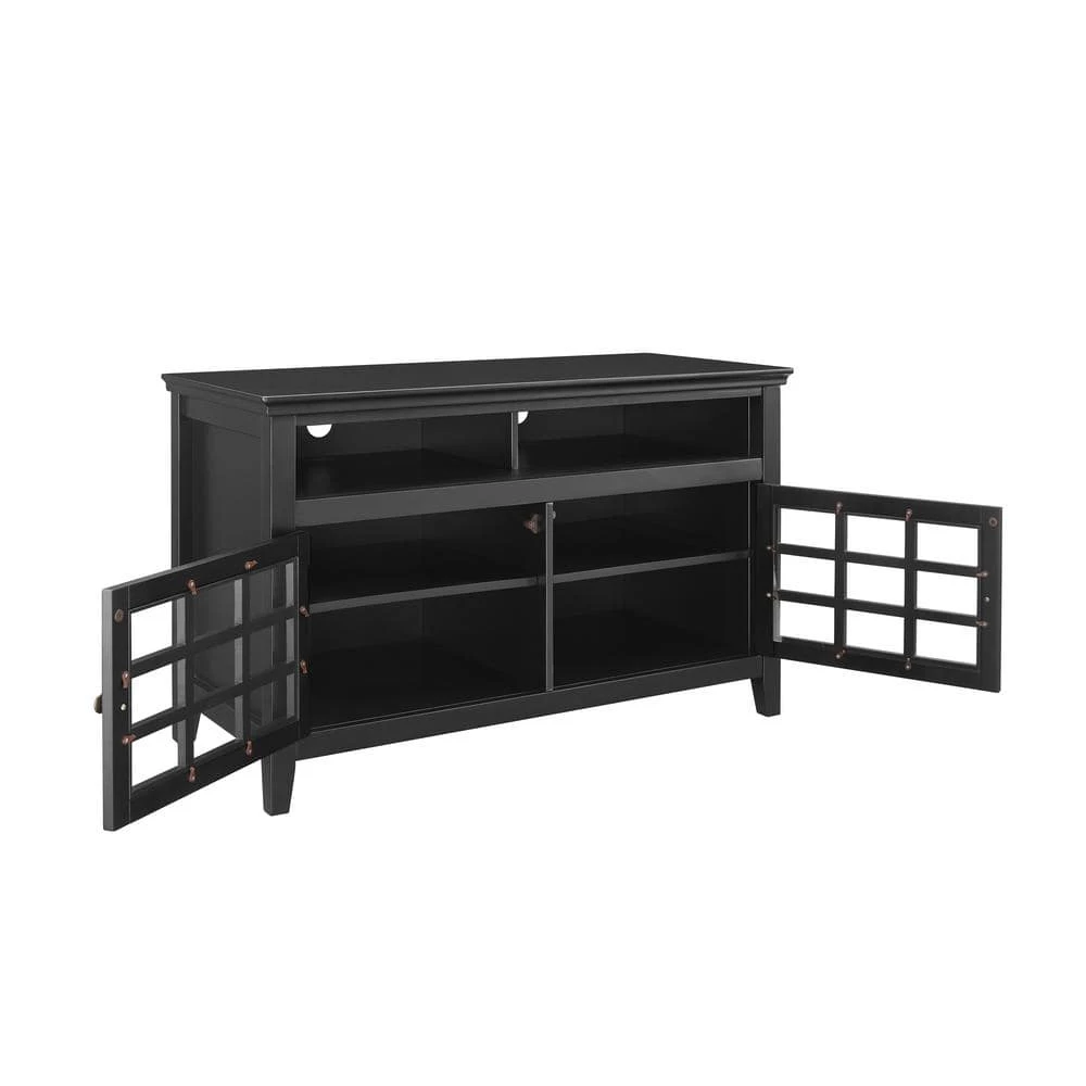Walker Black 2-Door Media Center by Linon Home Decor 7 Walker Black 2-Door Media Center by Linon Home Decor - Image 5
