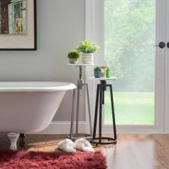 Fraser Black Marble Adj Drink Table by Linon Home Decor -Linon Home Decor Shop black white linon home decor end side tables hd221957 44 1000