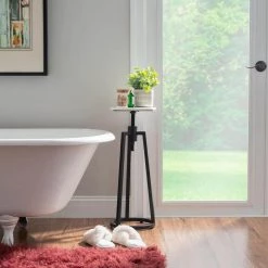 Fraser Black Marble Adj Drink Table by Linon Home Decor -Linon Home Decor Shop black white linon home decor end side tables hd221957 fa 1000