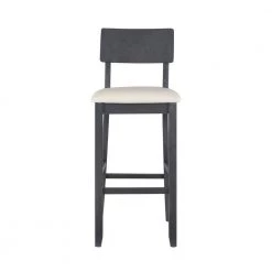 Rodman 43.50 in. H Dark Charcoal High Back Wood Frame Barstool by Linon Home Decor -Linon Home Decor Shop blackwash linon home decor bar stools thd04064 c3 1000