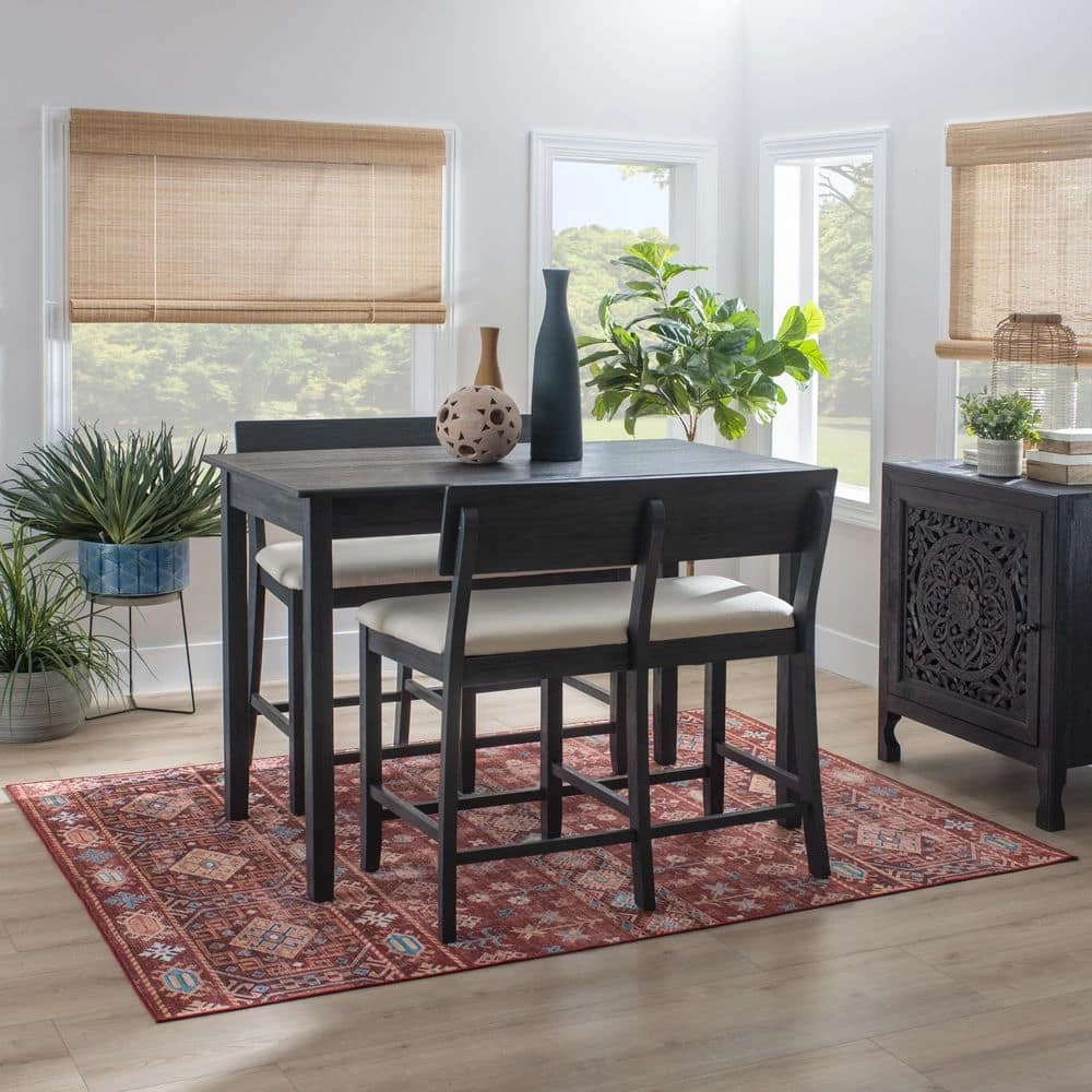 Rodman Dark Charcoal Counter Height Bench 36 in. H x 46.325 in. W x 21 in. D by Linon Home Decor 8 Rodman Dark Charcoal Counter Height Bench 36 in. H x 46.325 in. W x 21 in. D by Linon Home Decor - Image 6