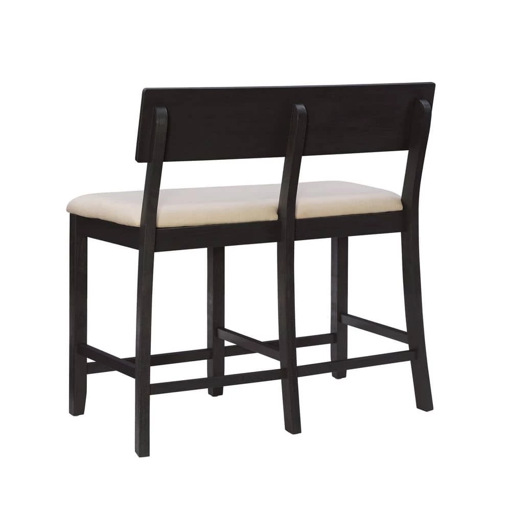 Rodman Dark Charcoal Counter Height Bench 36 in. H x 46.325 in. W x 21 in. D by Linon Home Decor 7 Rodman Dark Charcoal Counter Height Bench 36 in. H x 46.325 in. W x 21 in. D by Linon Home Decor - Image 5