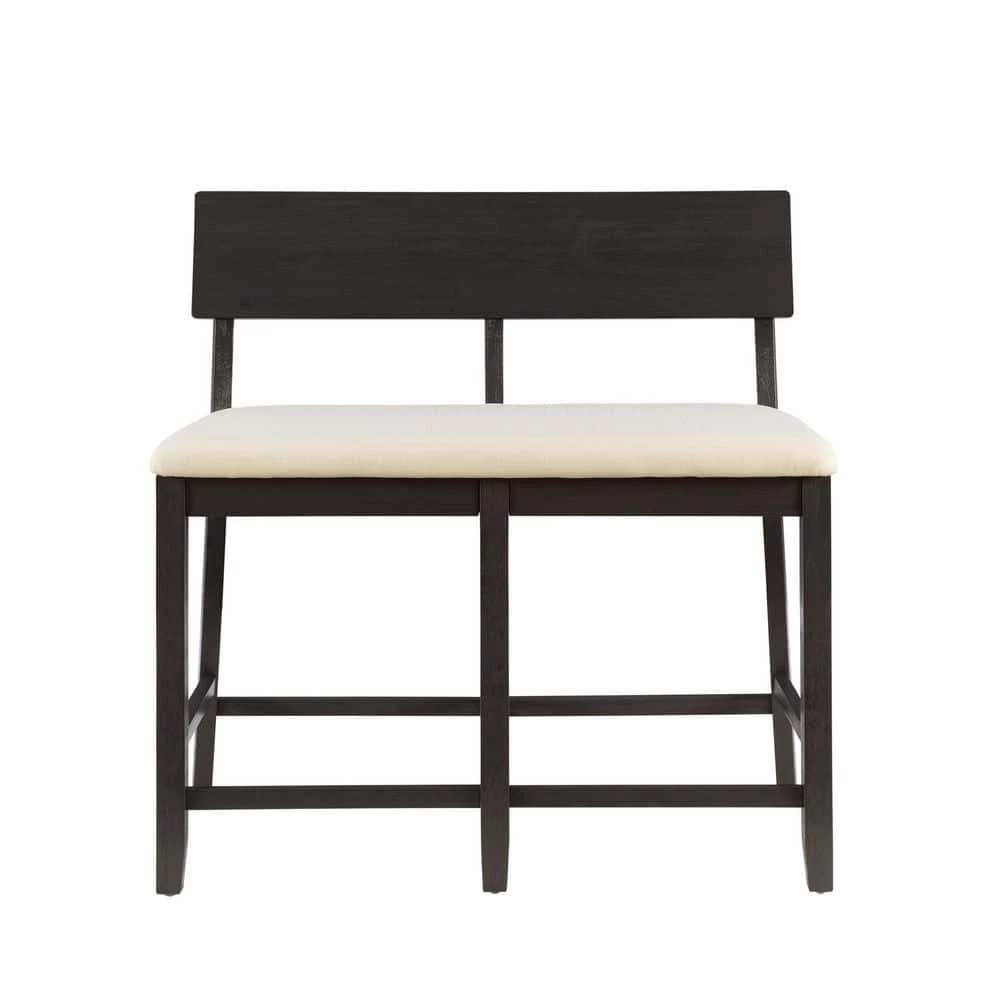 Rodman Dark Charcoal Counter Height Bench 36 in. H x 46.325 in. W x 21 in. D by Linon Home Decor 6 Rodman Dark Charcoal Counter Height Bench 36 in. H x 46.325 in. W x 21 in. D by Linon Home Decor - Image 4