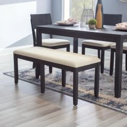 Rodman Dark Charcoal Backless Dining Bench 19 in. H x 46.38 in. W x 17 in. D by Linon Home Decor -Linon Home Decor Shop blackwash linon home decor bedroom benches thd04071 4f 1000