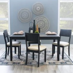 Rodman Dark Charcoal Beige Linen and Cotton Fabric Side Chair (2-Pack) by Linon Home Decor -Linon Home Decor Shop blackwash linon home decor dining chairs thd04065 44 1000