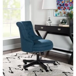 Sinclair Azure Blue Office Chair by Linon Home Decor 13 Sinclair Azure Blue Office Chair by Linon Home Decor -Linon Home Decor Shop blue black linon home decor task chairs thd01957 31 1000