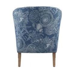 Primm Denim Club Chair with Swirling Shell Pattern by Linon Home Decor -Linon Home Decor Shop blue denim linon home decor accent chairs thd03664 66 1000