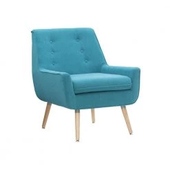 Trelis Bright Blue Microfiber Arm Chair by Linon Home Decor