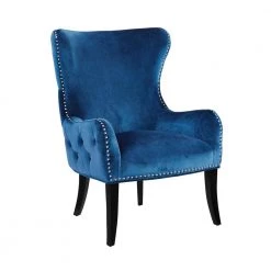 Fayette Teal Blue Round Back Chair by Linon Home Decor