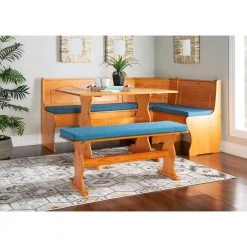 3-Piece Chelsea Nook Vintage Blue Cushion by Linon Home Decor -Linon Home Decor Shop blue linon home decor dining room sets thd01920 31 1000