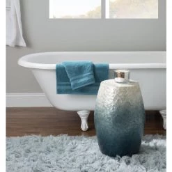 Jaynie Blue Ombre Capiz mosaic Drum Table by Linon Home Decor -Linon Home Decor Shop blue linon home decor end side tables thd02760 44 1000